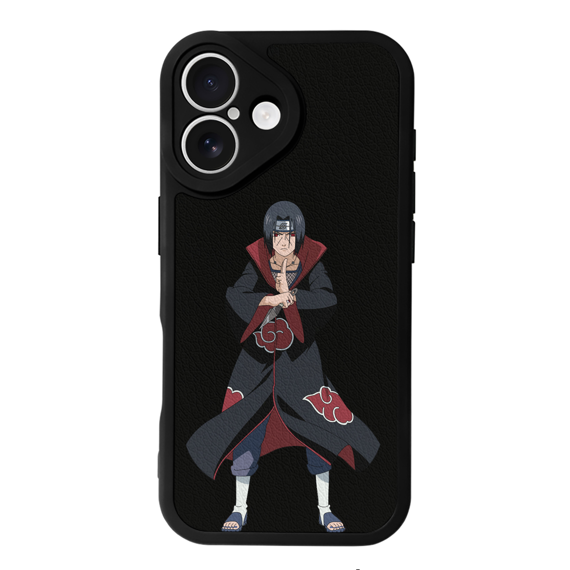 （画像用） NARUTO -ナルト- うちは イタチ Uchiha Itachi 【iPhone 16シリーズ対応】シリコンスマホケース（レザー調） 材質：シリコン
